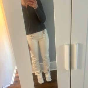 Mistress rocks Los Angeles small‎ pleather lace front pants